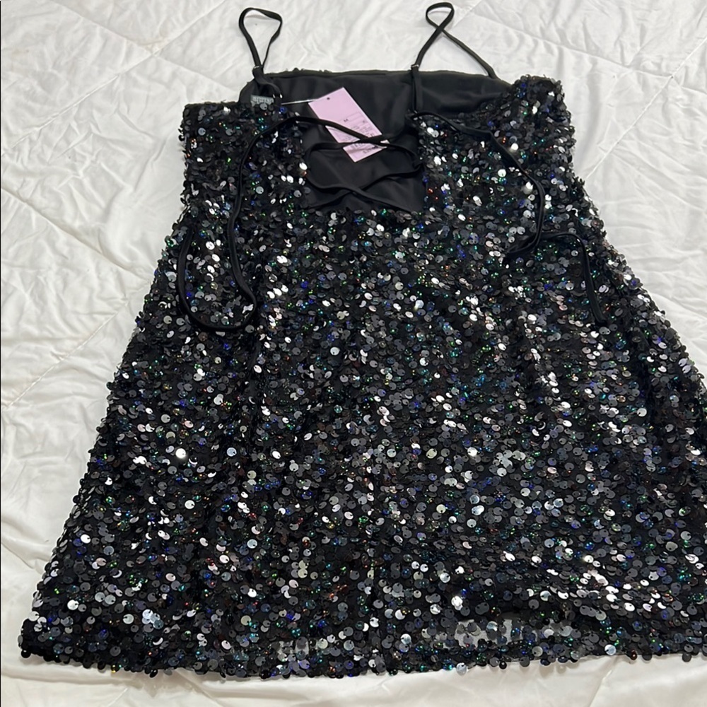 Sequin Embellished Black Dress - Picture 2 of 3